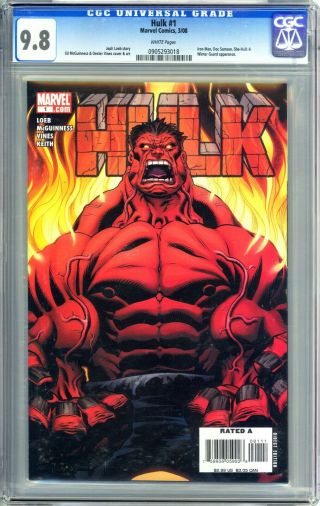 Hulk 1 (2008) Cgc 9.  8 1st Appearance Of Red Hulk