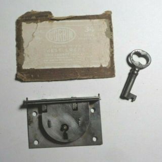 Vintage Corbin No.  34 Chest Lock W/key,  Steel,  2 " To Key Pin.  - Old - Stock.  3