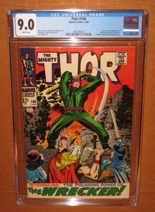 Thor 148 Cgc 9.  0 White Pages 1st Appearance Of The Wrecker 12 Hd Pix Insured