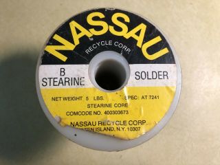 Nassau B Stearine Core Solder Spec At - 7241 Pedigreed At&t Western