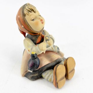 Vintage Tmk3 Goebel Hummel Figurine Happy Pastime Girl 69 Knitting Bird Rare