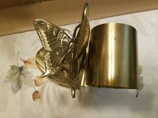 Vintage PM Craftsman Brass Butterfly Bookend / Display w/Coil 3
