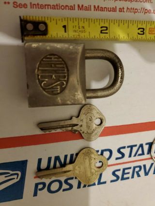 Vintage Hi Test Pad Lock With 2 Keys