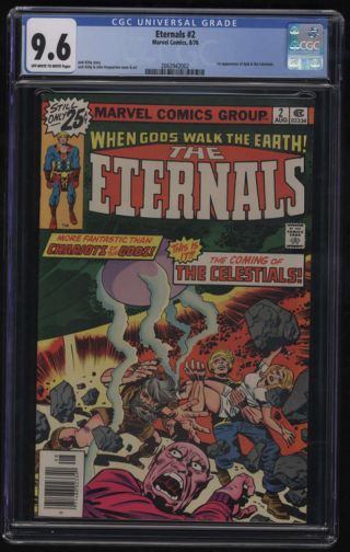 Eternals 2 Cgc 9.  6 Ow/w Pgs Marvel 8/1976 1st Appearance Celestials Ajak Movie