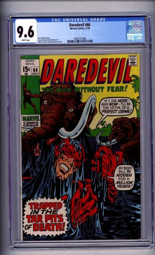 Cgc (marvel) Daredevil 66 Nm,  9.  6 1970 White Pages