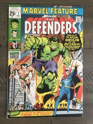 Marvel Feature 1 Origin Of The Defenders Marvel Comic Book.