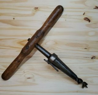 Vintage Bung Hole Cutter/drill For Wooden Barrel / Wood Handle - Primitive Tool