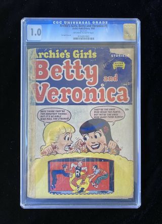 Archie’s Girls Betty And Veronica 1 Cgc 1.  0 (1950) Ow - W Golden Age Gem