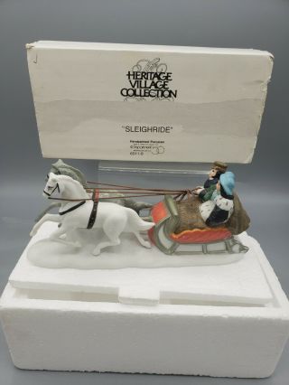 Dept 56 Heritage Village Sleighride Horse And Carriage Park Accessory Christmas