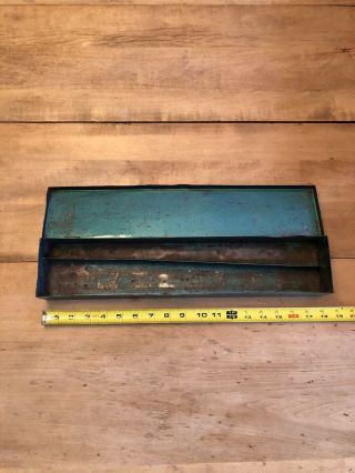 Vintage Metal Tool Box 18 - 1/4 " X 3 - 3/4 " X 2 " Divided Tray For Sockets & Ratchets