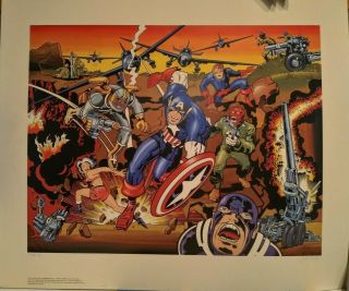 Marvel Captain America Litho 1990 Sdcc Jack Kirby Signed Special