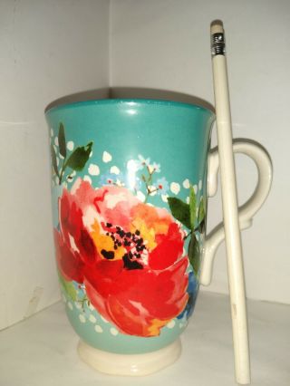 The Pioneer Woman Stoneware China 17 Oz Floral Coffee ☕ Tea Mug.  2906dvd