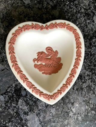 Wedgwood Jasperware Reverse Terracotta On White Heart Plate,  Collectors Society