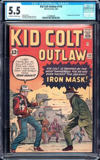 Kid Colt Outlaw 110 Cgc 5.  5 Ow/w Pages First Appearance Of Iron Mask Marvel
