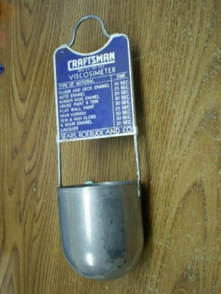 Vintage Craftsman Paint & Varnish Viscosimeter Tool Sears Roebuck Co