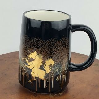 Vtg Otagiri Unicorn Coffee Cup Mug Hand Crafted Hand Painted Japan