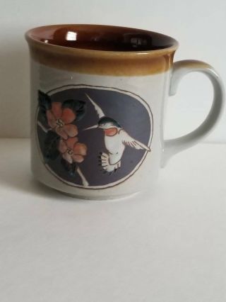 Otagiri Mug; Hummingbird In Flight; Brown Rim