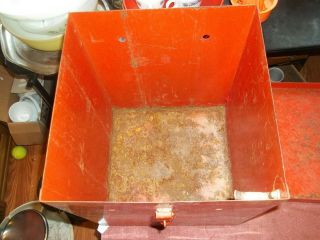 Vintage Industrial Red Metal Storage Box/Bin Large Size 3