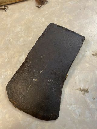 Vtg Old Early 3 Single Bit Iron Axe Head Tool Marked Stamped Lewiston Maine Usa