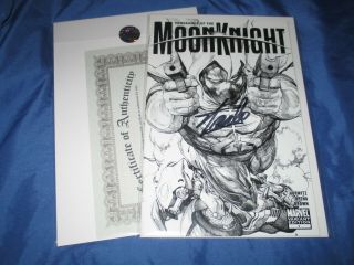Vengeance Of Moon Knight 1 Signed Comic By Stan Lee W/coa B&w Bariant