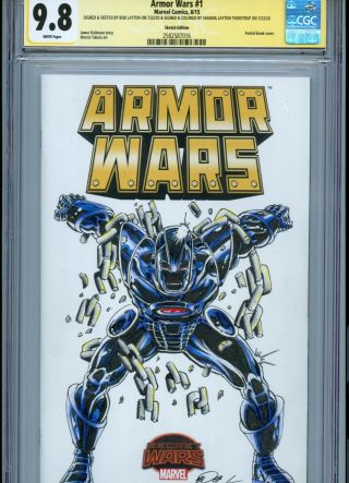 Stealth Armor Iron Man Sketch Cover By Bob Layton And Shanna Layton Cgc Ss 9.  8