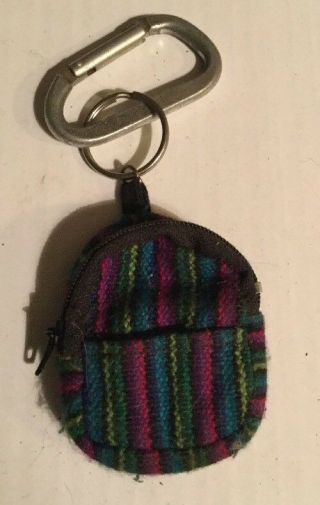Vintage Backpack Rucksack Keychain Handmade Zip Up Bag On Key Ring Retro Item