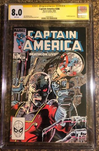 Signed Stan Lee Captain America Comic 286 Cgc Deathlock Zeck Autograph Marvel