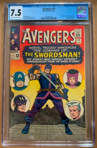 Avengers 19 Cgc 7.  5 Marvel 8/65 1st Appearance Of Swordsman