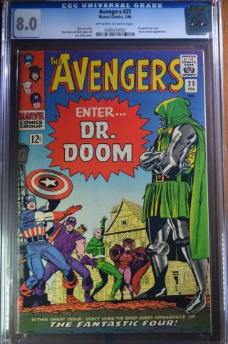 Avengers 25 Cgc 8.  0 Ow/w Pages Marvel Civil War Captain America Vs Doctor Doom
