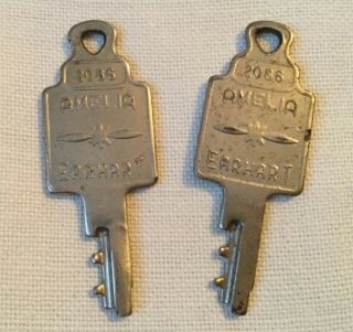 2 Vintage Amelia Earhart Luggage Keys