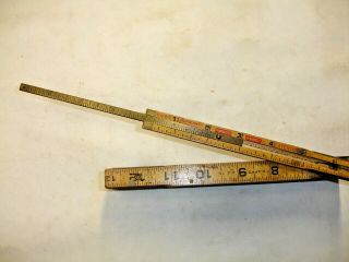 Lufkin X46 Red End Brass Extension Rule Folding Wood Ruler 72 " Made In The Usa