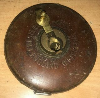 Vintage Chesterman 100ft Steel Tape Measure In Leather Case Sheffield In Vgc
