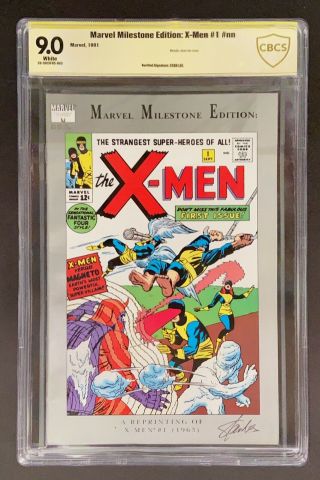 Marvel Milestone Edition X - Men 1 Signed By Stan Lee Cbcs 9.  0