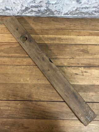Antique Stratton Brothers Greenfield Mass No.  4 Brass And Wood Level 30”