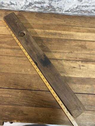 ANTIQUE STRATTON BROTHERS GREENFIELD MASS NO.  4 BRASS AND WOOD LEVEL 30” 3