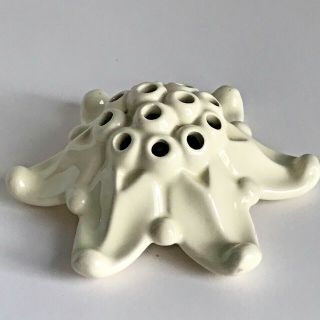 Flower Frog Ceramic Starfish Shape Cream Color White 5.  5 " Flower Holder For Vase