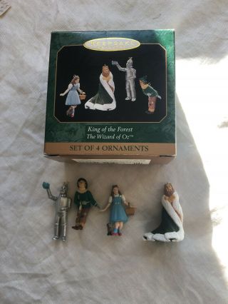 Hallmark Keepsake Miniature Set The Wizard Of Oz " King Of The Forest " Ornaments