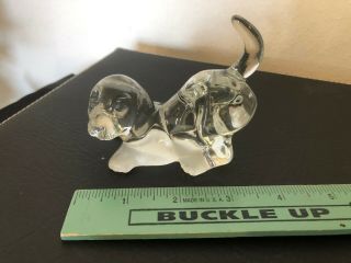 Clear Glass Puppy Dog Hound Figurine Paperweight