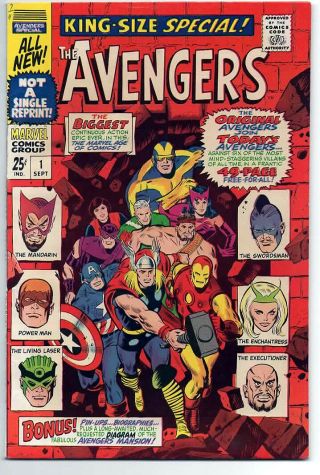 Avengers Annual 1,  Nm -,  1967 Marvel Comics,  Great Marvel Annual