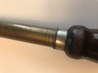 Antique Vintage Goodell - Pratt Spiral Push Pull Screwdriver Wood & Brass,  Chuck