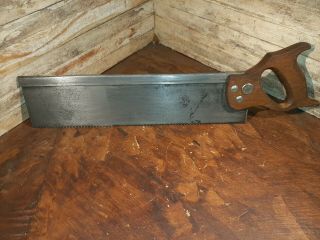 Vintage Superior Back Saw 16 " Blade 11 Teeth Per Inch Fine Woodworking Tools.