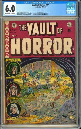 Vault Of Horror 27 Owner Pre - Code Horror Ec Comic 1952 Cgc 6.  0
