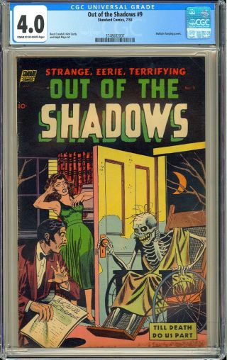 Out Of The Shadows 9 Skeleton Cover Pre - Code Horror Standard 1953 Cgc 4.  0