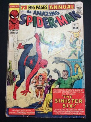 The Spider - Man Annual 1,  1964,  Origin; 1st Appearance Sinister Six