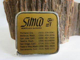 Vintage Barlow Advertising Tape Measure Simco Mortgage Rp20