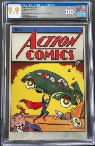 Action Comics 1 Cgc 9.  9 35 Grams.  999 Fine Silver Zealand
