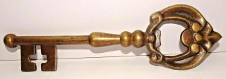 Vintage Decorative Brass Large Skeleton Key 6 1/4”