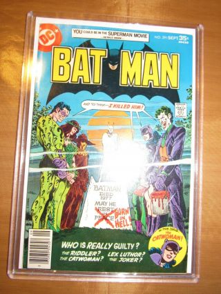 Dc Comics Batman 291 9.  8 Joker,  Catwoman,  Riddler Newsstand White Pages