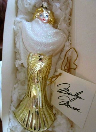 Marilyn Monroe Kurt Adler Polonaise Glass Christmas Ornament Komozja,  W/ Box
