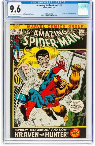 The Spider - Man 111 (aug 1972,  Marvel Comics) Cgc 9.  6 Nm,  | Kraven Appea